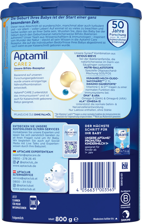 Aptamil Care 2 Infant Formula - 800g