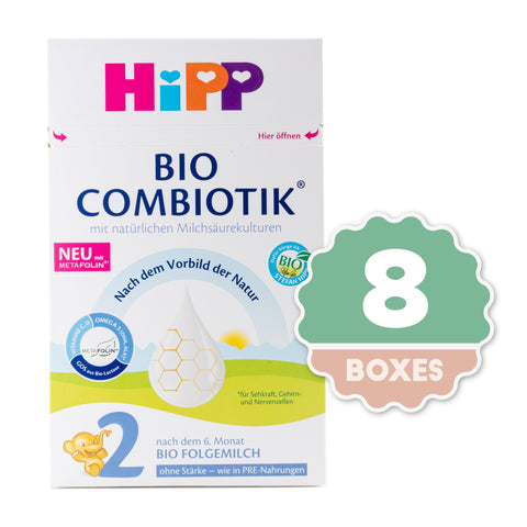 HiPP Combiotic Stage 2 NO STARCH Organic Milk Formula - 600g ( 8 Boxes )