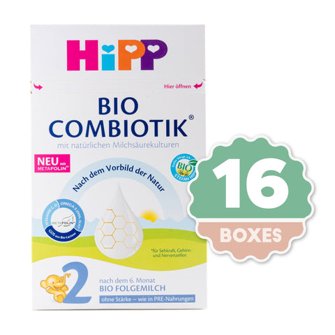 HiPP Combiotic Stage 2 NO STARCH Organic Infant Formula - 600g ( 16 Boxes )