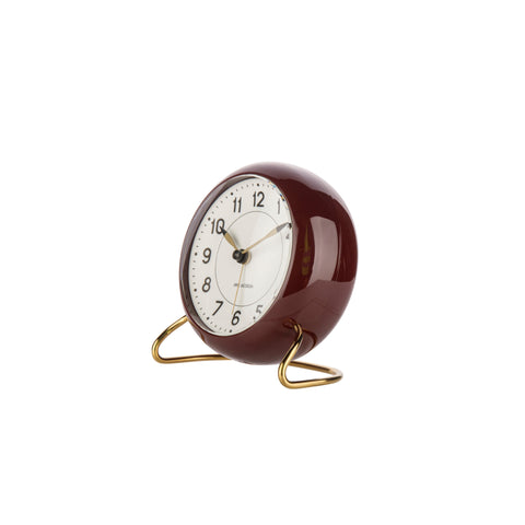 Arne Jacobsen - Table Clock - Station Alarm - Burgundy