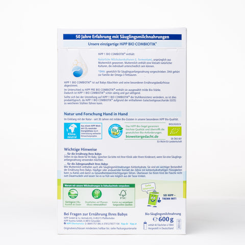 HiPP Combiotic Stage 1 Infant Milk Formula- 600g ( 16 Boxes )