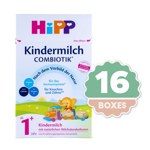 HiPP Combiotic Kindermilch 1+ Baby Formula - 600g (16 boxes)