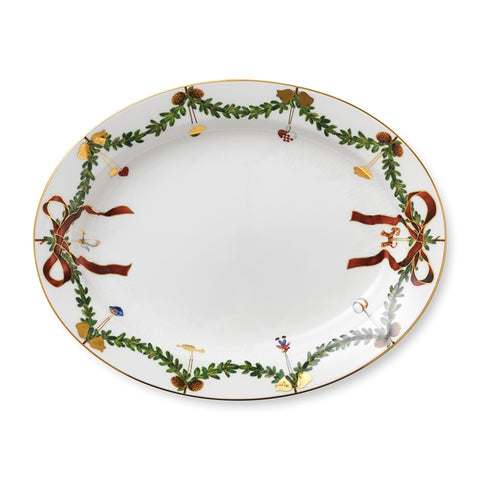 Royal Copenhagen Star fluted christmas dish oval 37cm