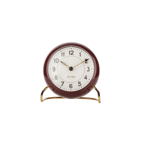 Arne Jacobsen - Table Clock - Station Alarm - Burgundy