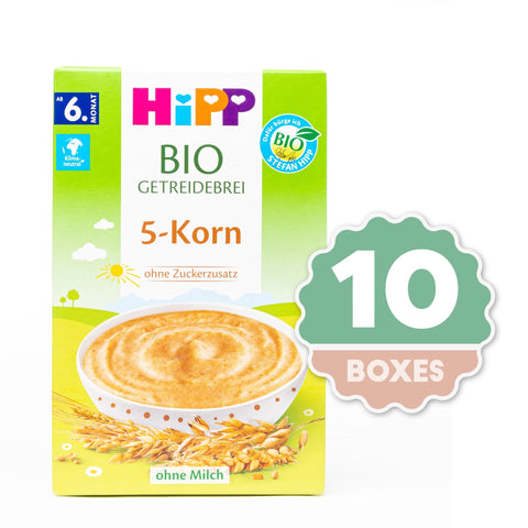 HiPP Organic Cereal - 5-Grain Porridge - 200g (10 Boxes)