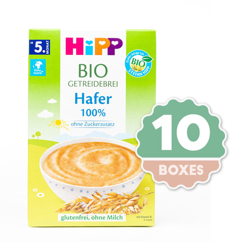 HiPP Organic Cereal - 100% Oat Porridge - 200g (10 Boxes)