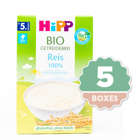 HiPP Organic Cereal - 100% Rice Porridge - 200g (5 Boxes)