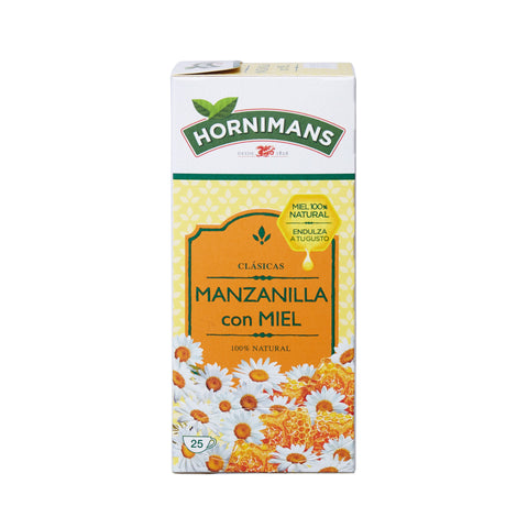 Hornimans - Manzanilla con Miel (Chamomile Tea with honey) 100% Natural - 25 Teabags