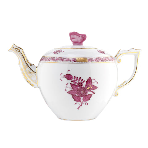 HEREND - Apponyi Purple - Teapot w. Butterfly Knob - 0.8L (27 oz)