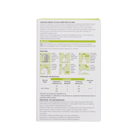 Löwenzahn Organics - Bio Folgemilch 6+ 500g ( 5 Boxes )